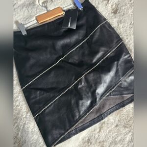 Black Faux Leather Mini Skirt